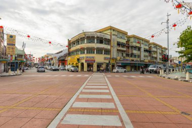 Penang, Malezya - 13 Şubat 2019: Penang, Malezya 'da Georgetown sokak manzarası