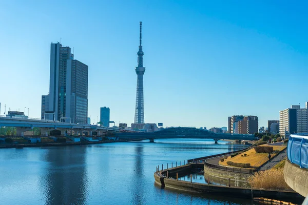 Tokyo Giappone Gennaio 2020 Tokyo Skytree Con Sfondo Blu Cielo — Foto Stock