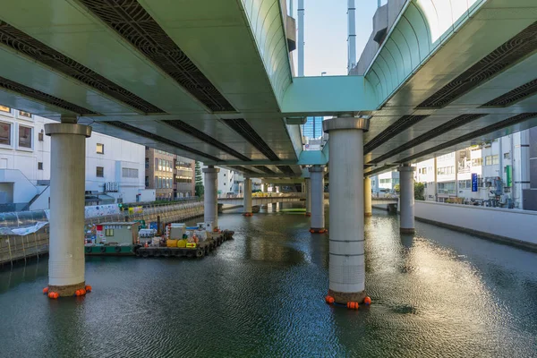 Вид Улицу Мост Канал Городская Сцена — стоковое фото