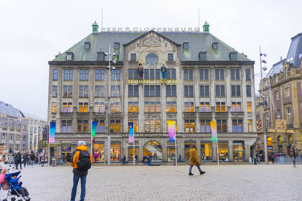 Amsterdam, Netherlands - Nov 27, 2019 : Madame Tussaud wax museum, a popular tourist attraction in Amsterdam, Netherlands