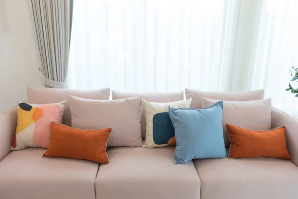 Beautiful Cushions Modern Sofa — Stock Photo, Image