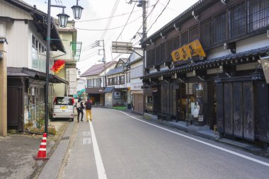 Gunma, Japonya - 18 Aralık 2019: 18 Aralık 2019 'da Japonya' nın Kusatsu şehrinde yürüyüş.