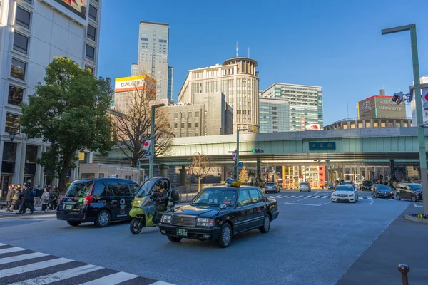 Tokyo Japan Januari 2020 Utsikt Över Modern Byggnad Och Gatan — Stockfoto