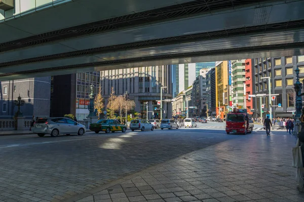 Den Moderna Shuto Expressway Byggd Över Den Gamla Nihonbashi Bron — Stockfoto