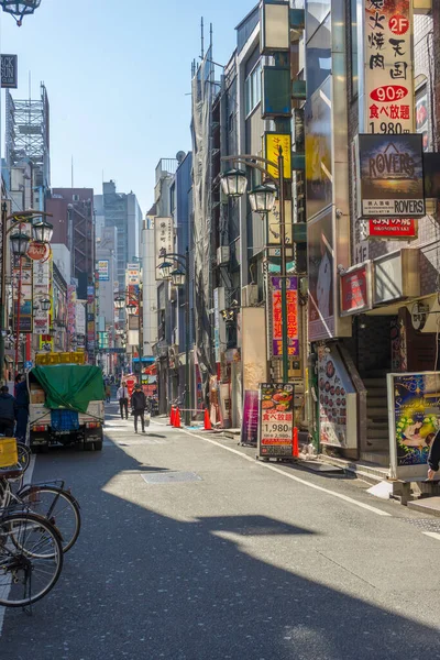 Токио Япония Января 2020 Года Уличный Вид Здание Вывеску Района — стоковое фото