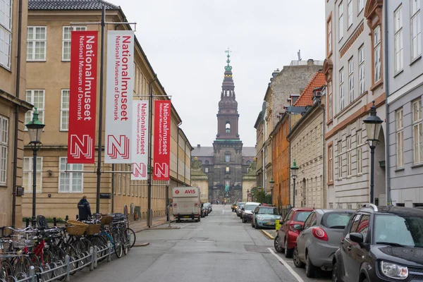 デンマークのコペンハーゲン 11月26 2019 デンマークのコペンハーゲンで冬のクリスチャンスボー宮殿の塔 — ストック写真