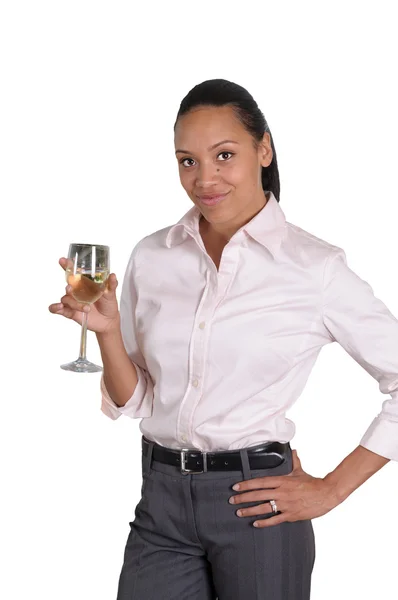 Mujer sosteniendo copa de vino — Foto de Stock