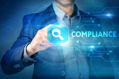 İş, internet, teknoloji kavramı. İşadamı Compl seçer