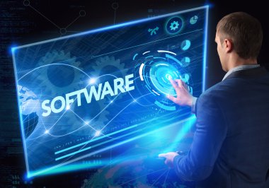 Ekonomi, teknoloji, Internet ve ağ kavramı. Teknoloji f