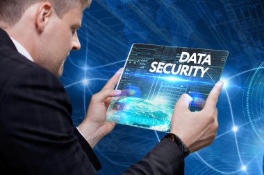 Ekonomi, teknoloji, Internet ve ağ kavramı. Genç busine