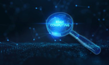 Modern bilişim teknolojisini sanal ekrana yansıt. İş, teknoloji, İnternet ve ağ oluşturma kavramı.