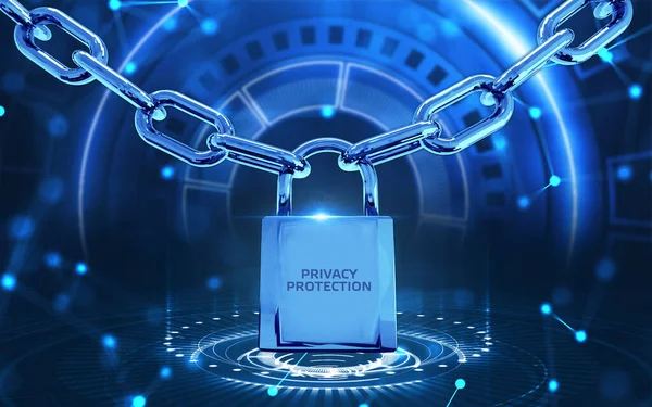 Seguridad Cibernética Protección Datos Tecnología Empresarial Concepto Privacidad Protección Privacidad — Foto de Stock
