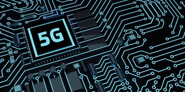 Mikroçip. 5G ağı konsepti, yüksek hızlı mobil internet, yeni nesil ağlar. İş, modern teknoloji, İnternet ve ağ kurma kavramı. 