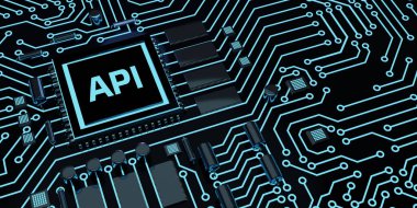 API - Uygulama Programlama Mikroçip. Arayüz. Yazılım geliştirme aracı. İş, modern teknoloji, İnternet ve ağ kurma kavramı. 