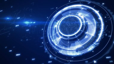 İş, teknoloji, internet ve sanal gerçeklik kavramı - sanal ekrandaki düğme. 3B illüstrasyon.
