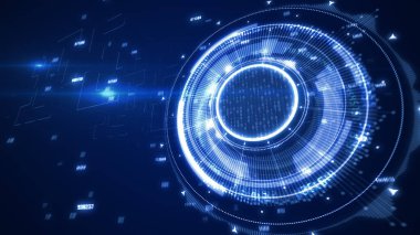 İş, teknoloji, internet ve sanal gerçeklik kavramı - sanal ekrandaki düğme. 3B illüstrasyon.
