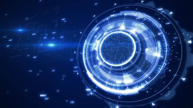İş, teknoloji, internet ve sanal gerçeklik kavramı - sanal ekrandaki düğme. 3B illüstrasyon.