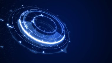 İş, teknoloji, internet ve sanal gerçeklik kavramı - sanal ekrandaki düğme. 3B illüstrasyon.