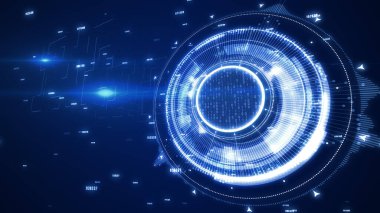 İş, teknoloji, internet ve sanal gerçeklik kavramı - sanal ekrandaki düğme. 3B illüstrasyon.
