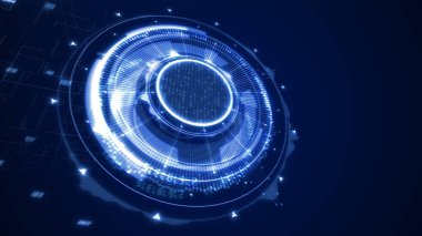 İş, teknoloji, internet ve sanal gerçeklik kavramı - sanal ekrandaki düğme. 3B illüstrasyon.