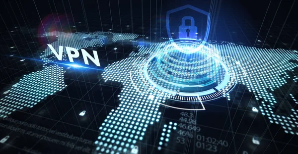 İş, Teknoloji, İnternet ve ağ konsepti. VPN ağ güvenliği internet gizlilik şifreleme kavramı.