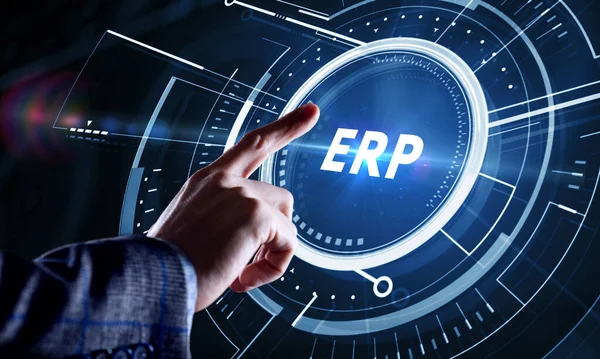 Business, Technology, Internet and network concept. Enterprise Resource Planning ERP corporate company management.