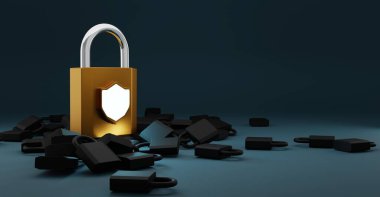 Siber güvenlik veri koruması iş teknolojisi gizlilik kavramı. 