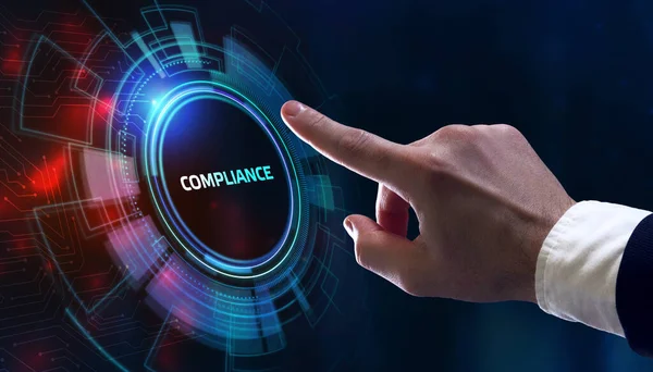 Unternehmen Technologie Internet Und Netzwerkkonzept Compliance Rules Law Regulierungspolitik — Stockfoto