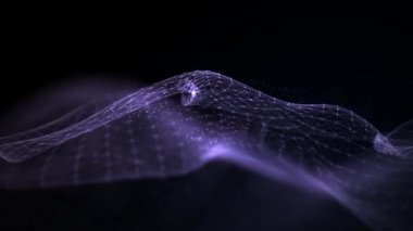 Soyut fütüristik, koyu mavi arka planda çokgen şekilli teknoloji. Dijital teknoloji kavramı tasarla.