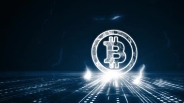 Şifreli para, Bitcoin internet sanal parası. Para Birimi Teknolojisi İş Dünyası İnternet Kavramı. 