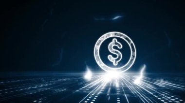 İş, teknoloji, internet ve ağ konsepti. Dolar Para Birimi Şirketi.