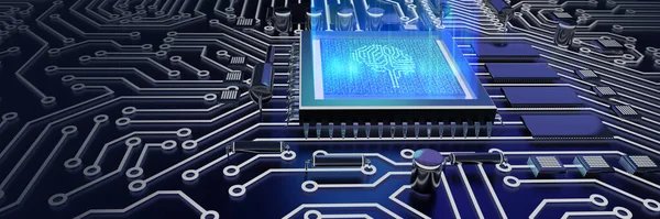 Artificial intelligence (AI), machine learning and modern computer technologies concepts. Business, Technology, Internet and network concept.