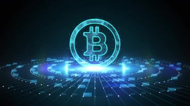 İş, Teknoloji, İnternet ve ağ konsepti. ICO Para Teklif Ediyor. Bitcoin