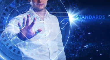 Standartlar uygun kontrol, kalite güvencesi ve kontrol. İş ve teknoloji kavramı.