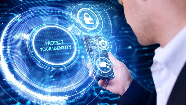 Säkerhet Dataskydd Affärsteknik Integritet Koncept Skydda Din Identitet — Stockfoto