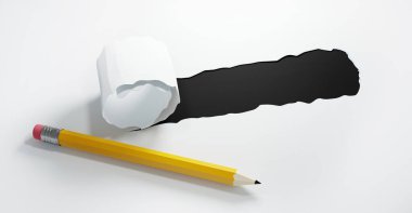 Beyaz arkaplan gösteren yırtık kağıt