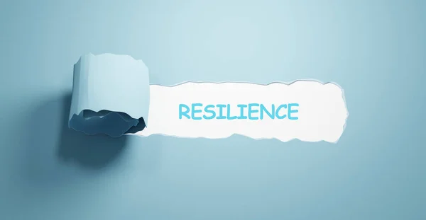 Mock Torn Paper Resilience Text — Stock Photo, Image
