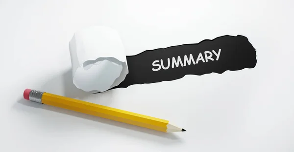 Mock Torn Paper Summary Text Concept Image — Stock Photo, Image