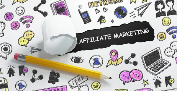 Affiliate Marketing Бизнес Технологии Интернет Сетевая Концепция — стоковое фото