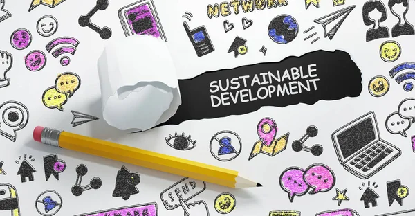 Напис Sustainable Development Концепція Хмарних Технологій Концепція Бізнесу Технологій Інтернету — стокове фото