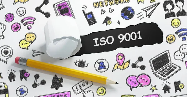 Koncept Podnikání Technologie Internetu Sítě Iso 9001 — Stock fotografie