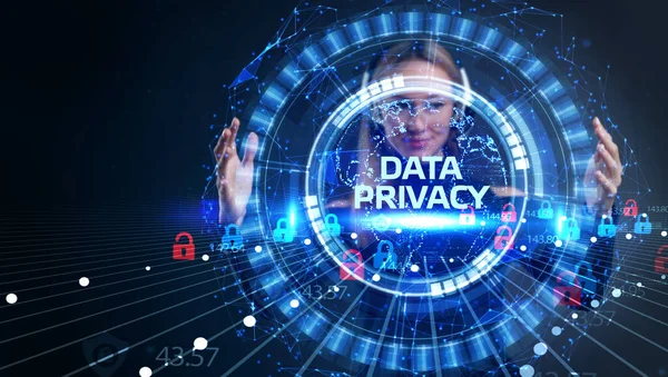 Seguridad Cibernética Protección Datos Tecnología Empresarial Concepto Privacidad Privacidad Datos —  Fotos de Stock