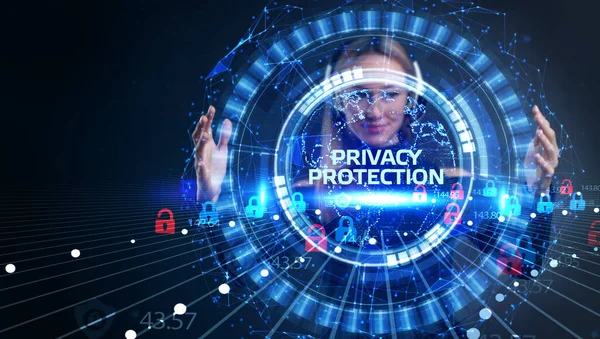 Seguridad Cibernética Protección Datos Tecnología Empresarial Concepto Privacidad Protección Privacidad —  Fotos de Stock