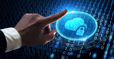 Siber güvenlik veri koruması iş teknolojisi gizlilik kavramı. 