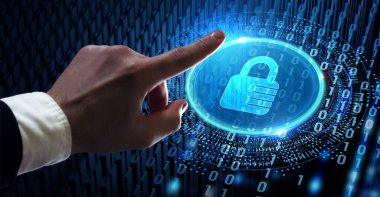 Siber güvenlik veri koruması iş teknolojisi gizlilik kavramı. 