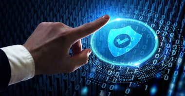 Siber güvenlik veri koruması iş teknolojisi gizlilik kavramı. 