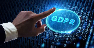 İş, Teknoloji, İnternet ve ağ konsepti. GDPR Genel Veri Koruma Düzenlemesi.