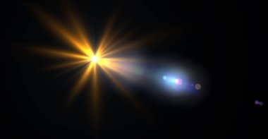 Yüksek kaliteli resimler yapmak için üstüste dizayn veya ekran karıştırma kipi efektleri. Soyut güneş patlaması, siyah arkaplanda dijital parlama.