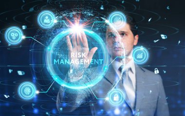 Risk Management and Assessment for Business Investment Concept. Business, Technology, Internet and network concept. clipart