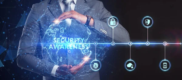 Seguridad Cibernética Protección Datos Tecnología Empresarial Concepto Privacidad Sensibilización Sobre — Foto de Stock